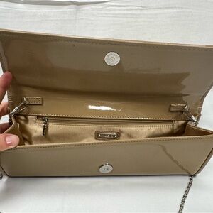 Aldo Camel patent leather and Suede small clutch shoulder bag